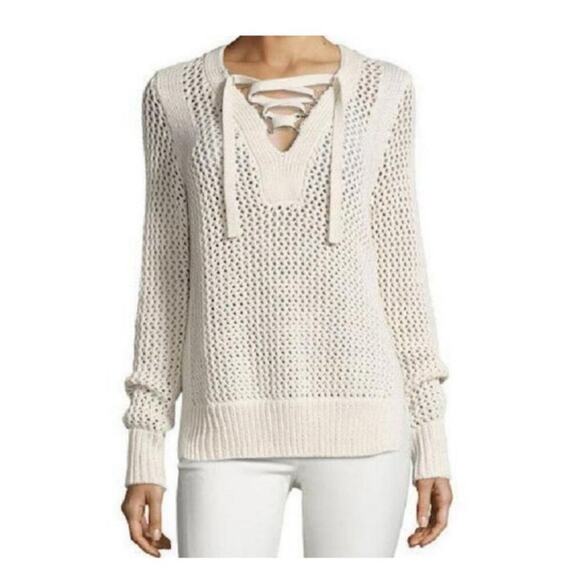 Derek Lam 10 Crosby Women's Open Knit Lace Up Sweater Size XS - Picture 1 of 12